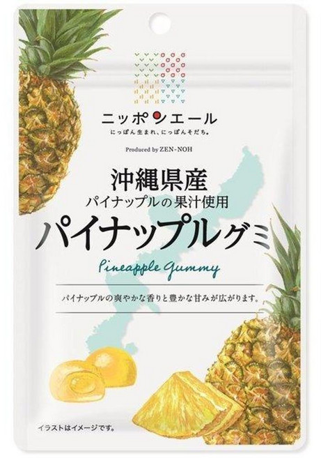 젠노 닛폰 에일 오키나와 파인애플 구미 캔디, 40g, 24개