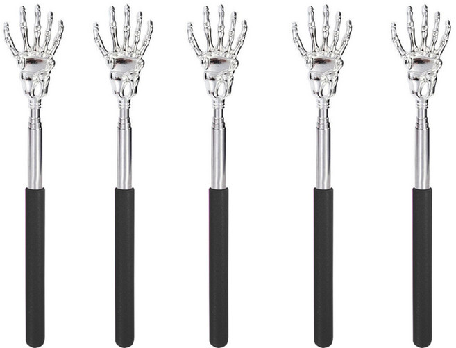 스텐 안테나 휴대용 4단 접이식 효자손 F타입, 블랙, 5개