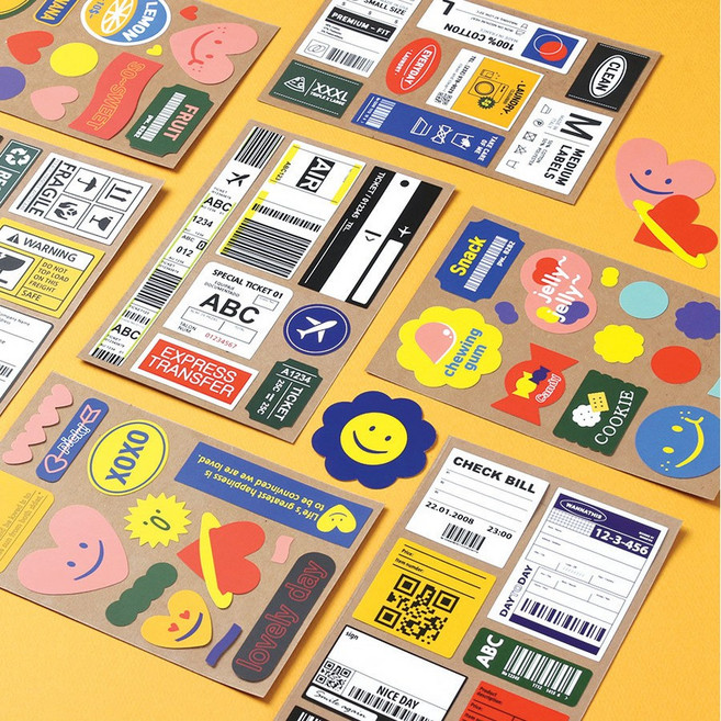 (방수 찐득함 없는) 끌린다 폰꾸 스티커 8종, 8-과일, 1개