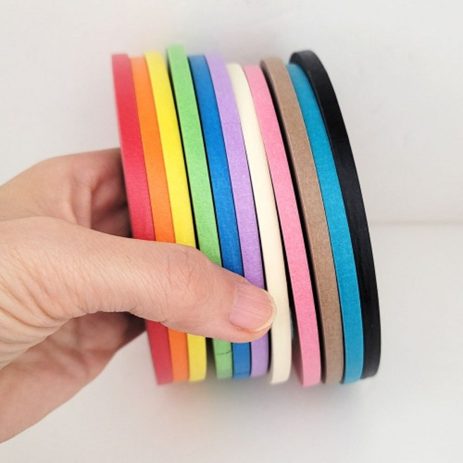 [11색컬러-1세트] 오미리 (5mm(0.5cm) 마스킹 테이프, 빨.주.노.초.파.보.아.핑.브.터.블-11색, 1세트