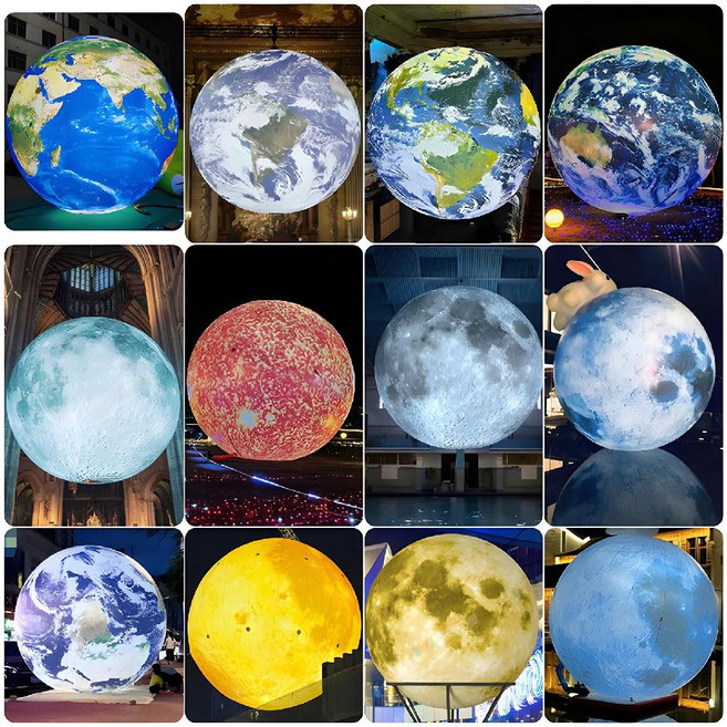 에어 지구 장식 인테리어 조형물 보름달 무드등 행사 풍선, 1m 닫힌 달