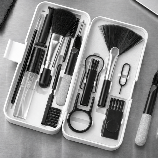 심플딤플 청소키트 키보드 핸드폰 카메라 노트북 브러쉬, 1세트, 블랙