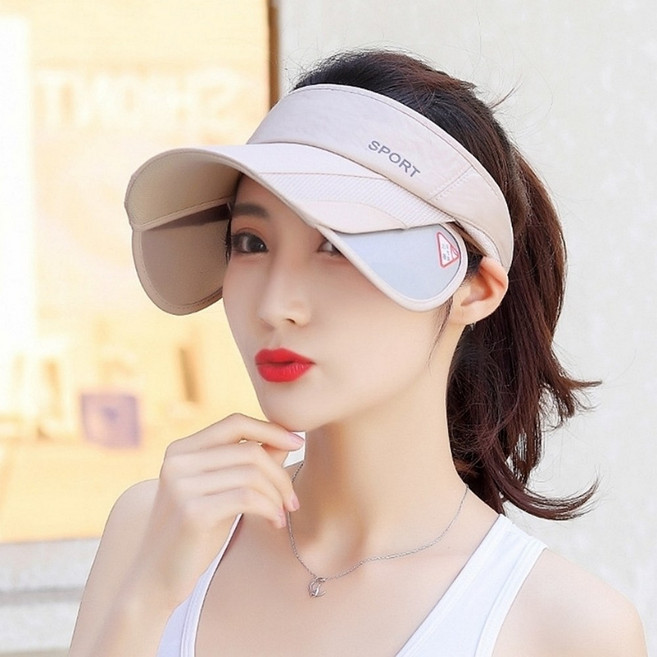 사이드 캡조절 여성 스포츠 골프모자 찍찍이밴드 썬캡