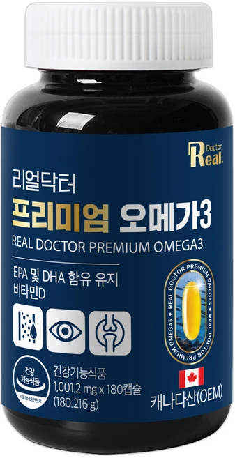 리얼닥터 캐나다산 프리미엄 오메가3 대용량, 180정, 1개 - 쿠팡