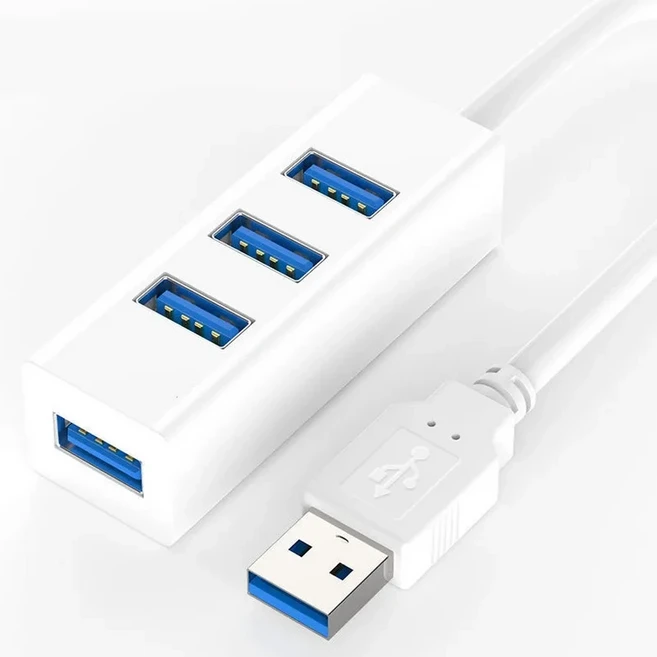 USB 3.0 4 포트 허브 분배기 데스크탑 PC 노트북 어댑터 용 고속 멀티 확장기 케이블, 01 White