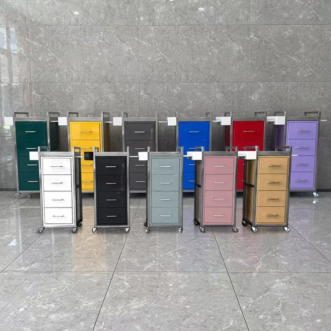 이동식 미용실 트레이 가위 미용 정리대 츄레이 구르프 (국내배송), 4단 화이트(T-72)