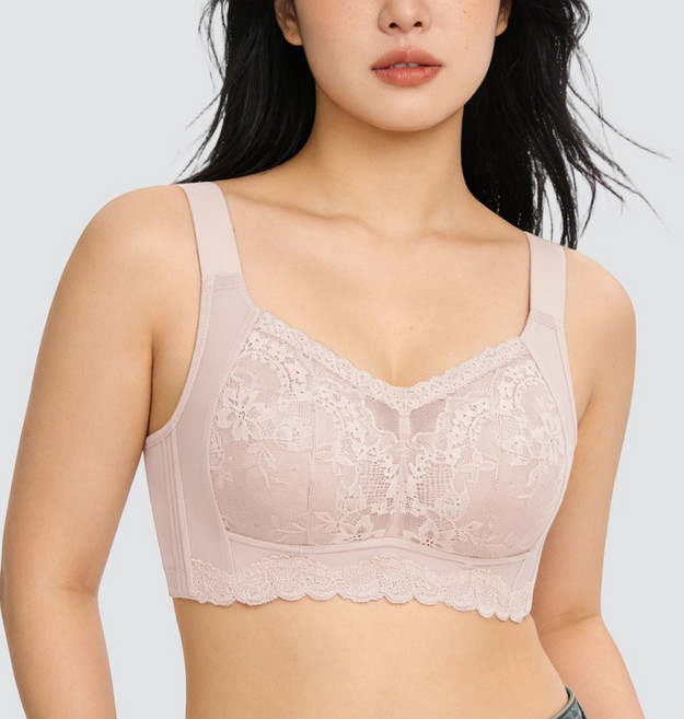TIRASS 얇은 통기성 레이스 처진가슴 보정 가슴작아보이는 브라