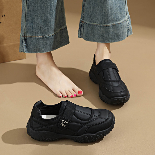 사계절 패션 통굽 메리제인 스니커즈 키높이 미끄럼 벨크로 운동화