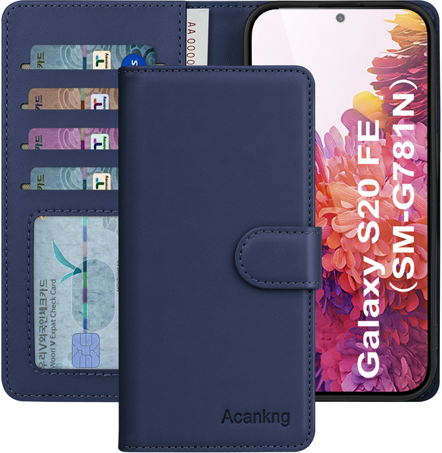 아칸크 삼성 갤럭시 S20 FE 5G/LTE 클래식 베이직 지갑형 카드수납 프리미엄 가죽 다이어리 휴대폰 케이스 (SM-G781N) 적용
