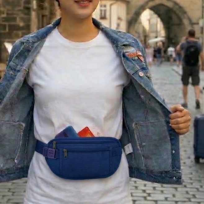 제이든 여행용 여권지갑 도난방지 소매치기방지 유럽여행 히든 슬림 크로스바디 생활방수