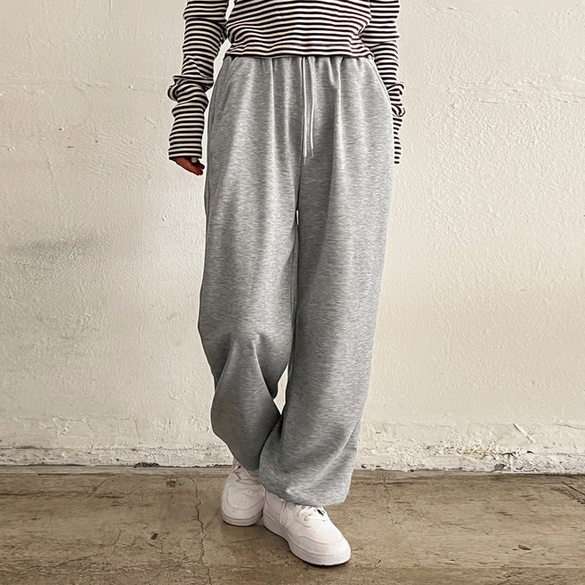 잇진 여성 투웨이 스토퍼 일자 트레이닝 밴딩 팬츠