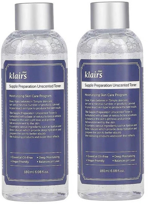 클레어스 서플 프레퍼레이션 언센티드 토너, 180ml, 2개 - 쿠팡
