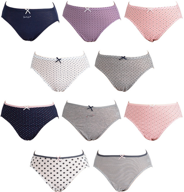 여성 학생 미디 데일리 편한 팬티 10p