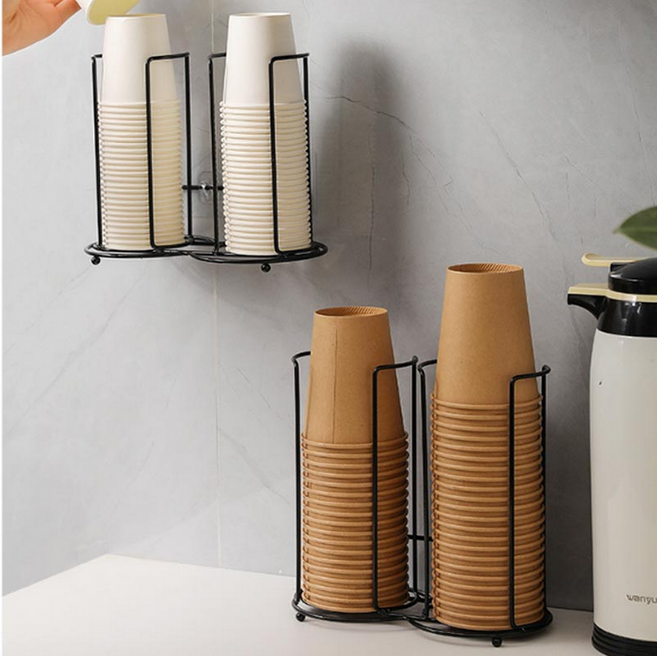 뚱보 종이컵 부착식 디스펜서 컵홀더, 1개, 블랙