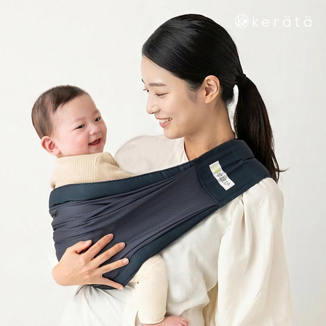 케라타 신생아 메쉬형 슬링 아기띠 베이비슬링 포대기 요람자세, 다크네이비