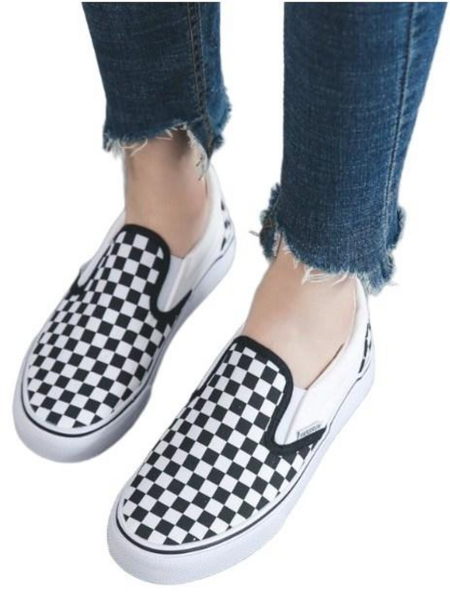 남녀공용 발편한 예쁜 커플 체크 슬립온 225-270mm