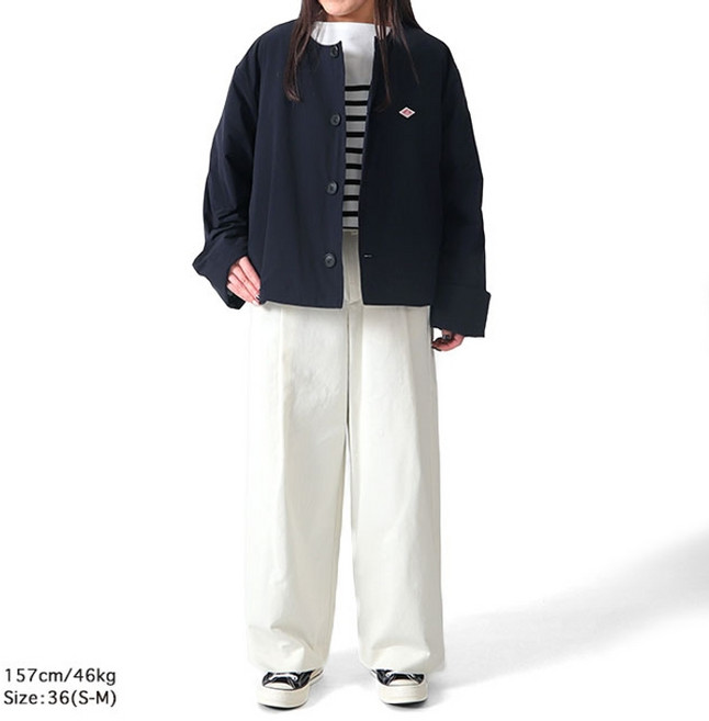 DANTON 여성 노카라 숏패딩 재킷 DT-A0462