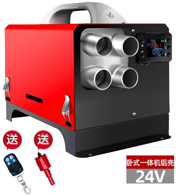 이동식 차량용 무시동 히터 12V 24V 온풍기 동계 난방 겨울, 24V 와이드 기계 알루미늄 케이스 액정 리모콘, 1개