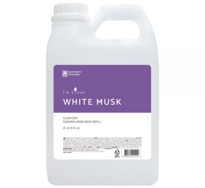 아임클린 저자극 대용량 거품 핸드워시 리필형 2L 화이트머스크, 1