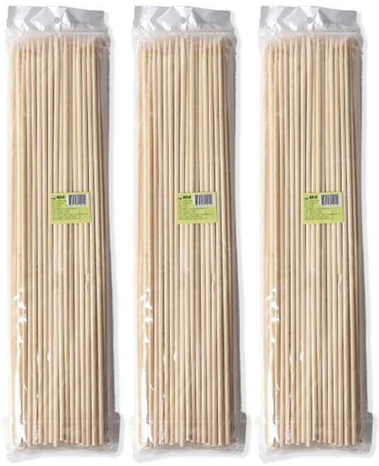 굵은 5mm x 40cm 대나무 오뎅꼬지 / 어묵꼬지, 3개, 100개입