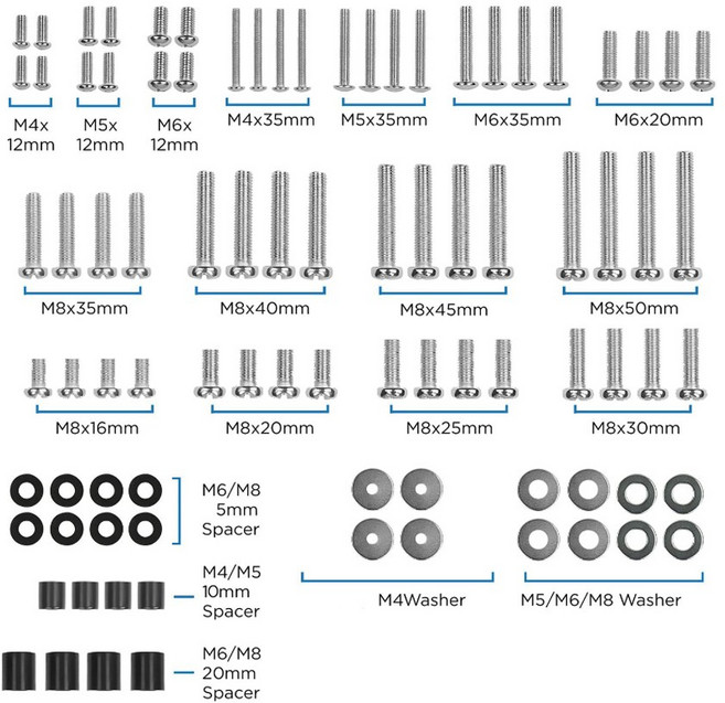 티놀지 TV 고정용 범용나사 M4/M5/M6/M8 [T-M568], 1세트