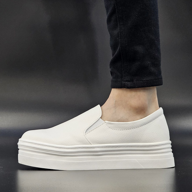 국산 베이직 5cm 통굽 밴딩 슬립온 여성 발편한 쿠션 무지 단화 심플한 데일리 슈즈 사무실 실내화 사계절 신발