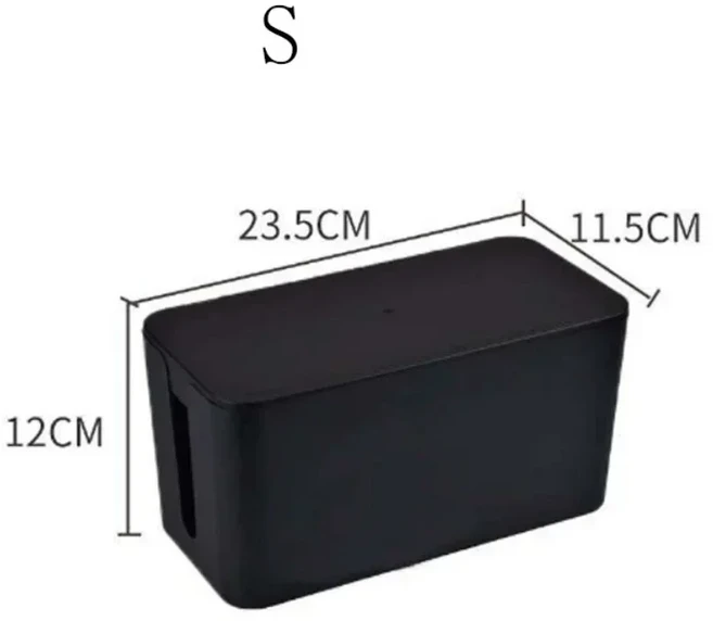 1PC 케이블 보관함 전원 보드 와이어 관리 소켓 스트립 먼지 충전기 주최자 네트워크 빈, 04 balck-s