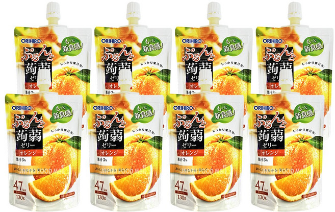 오리히로 푸룬또 곤약젤리 오렌지맛, 130g, 8개