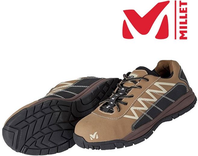 [밀레] 4인치 가죽제 안전화 작업화, BEIGE+BLACK, 240, 1개, BEIGE+BLACK