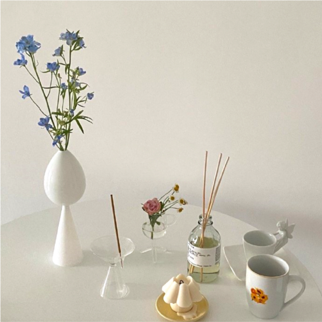 코지테일러 글라스 유리 인센스스틱 홀더 트레이 종이 인텐스스틱 실내방향제 스머지스틱 향기 향멍 B78, 블루