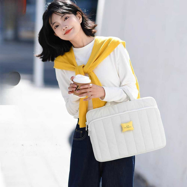 귀여운 캐릭터 노트북 파우치 16인치 손잡이 가방 랩탑, 1개, 2. 라벤더 16인치