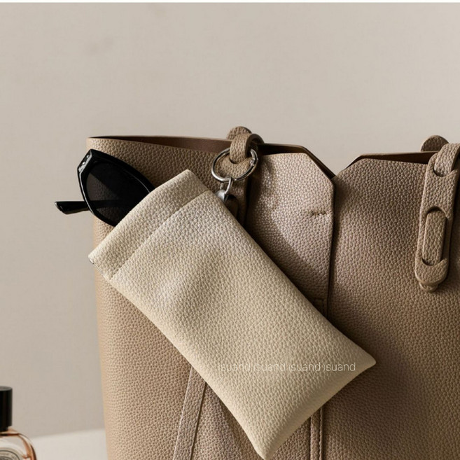 이수앤 고급 가죽 안경 선글라스 케이스 파우치 고리 키링