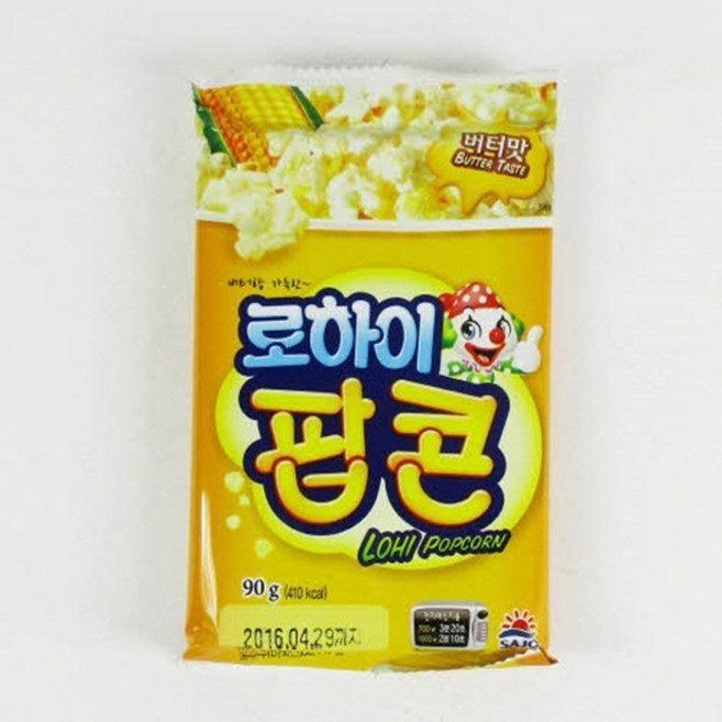 사조씨푸드 로하이 전자레인지용 팝콘 버터맛, 90g, 48개