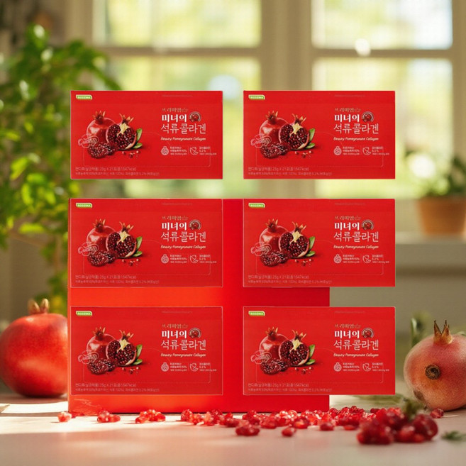 프리미엄 미녀의 석류 콜라겐, 21회분, 525g, 6개