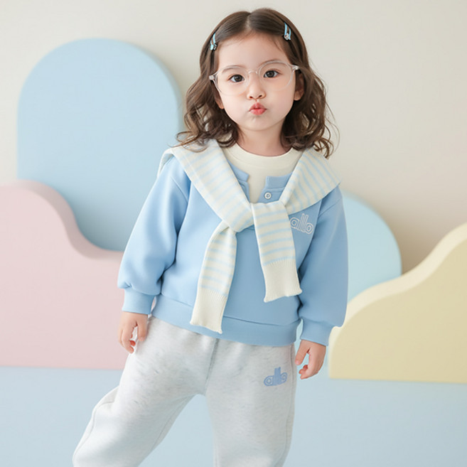 몽실이 어부바 맨투맨 상하복 유아 아동복 외출복 소풍 피크닉 등원룩 봄 가을 상하세트