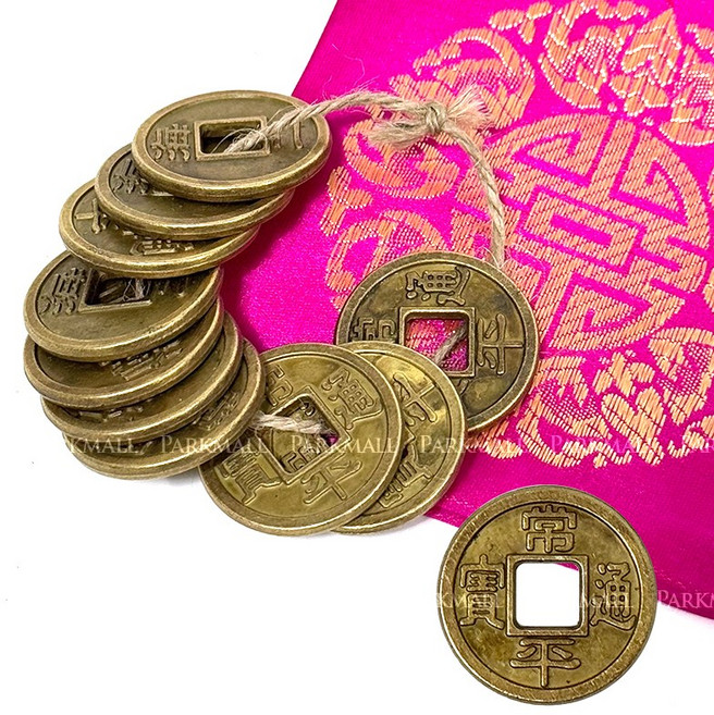 엽전 상평통보 옛날 동전 고급형 28mmx10개 (금전운 재물운 행운소품 돌잡이 풍수 인테리어), 대1묶음