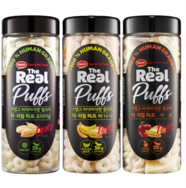 [하림] 더리얼 퍼프 오리지널바나나사과 38g 3개, 바나나사과
