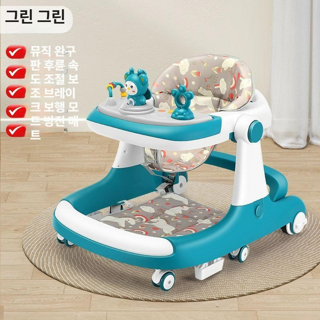 다기능 보행기 콤비 애기 엔픽스 미니보행기 보행기추천 걷기보조기, 1개, 9. B형 음악 모델 그린+풋 A