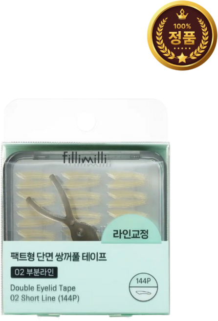 필리밀리 팩트형 단면 쌍꺼풀 테이프 부분라인 144P, 1박스, 누드