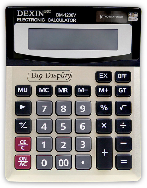 굿이스 빅버튼 와이드 LCD 전자계산기, 1개, 혼합색