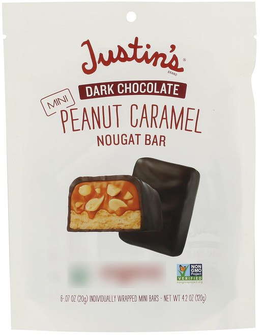 Justin's 花生駱駝牛軋糖黑巧克力棒, 1個, 120g