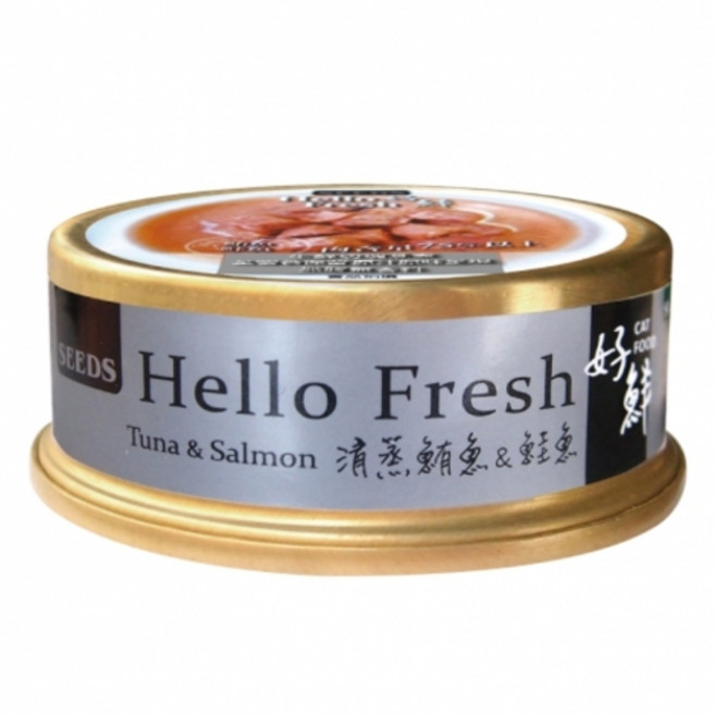 Hello Fresh 好鮮原汁湯罐 貓罐頭 50g, 1個, 好鮮-清蒸鮪魚+鮭魚50g, 鮪魚＋鮭魚