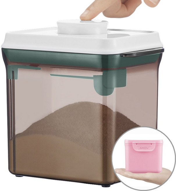 맘스코디 힙분유통 1.7L 600g용 분유보관통 분유케이스 홀레분유통 뢰벤짠케이스 씨리얼 분말통 밀가루통 곡물분말용기 휴대용 아기분유소분통 디스펜서 신생아 분유저장통, 2) 1.7L + 350ml, 핑크, 1개