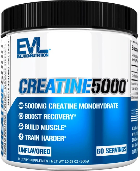 Evlution Nutrition 크레아틴 5000mg 언플레이버드, 300g, 1개 - 쿠팡