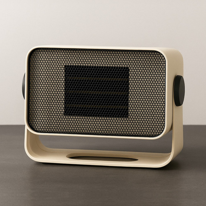 [2026년형]폭스룸 코지히트 PTC 미니 온풍기 욕실온풍기 벽걸이 캠핑용 팬히터 사무실 가정용 저전력 500W 탁상용 책상용, 베이지