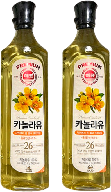 사조 해표 카놀라유, 2개, 900ml