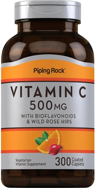 파이핑 락 비타민 C 바이오플라보노이드 및 로즈힙 500mg 캐플렛 - 쿠팡