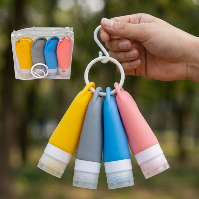 르브아 밝은컬러 여행용 실리콘 공병 소분 용기, 1개