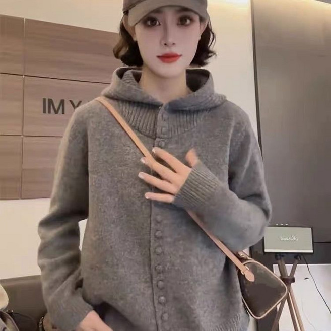 휠렉스 여성 후드 패션 니트 가디건 YQ54