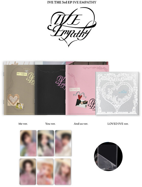 [4종세트](공식특전 봄소녀 ver 1종+GIFT) 아이브 앨범 VE EMPATHY엠파시 레블하트 애티튜드 미니 3집 정품 포카 포토카드 미공포 굿즈 사운드웨이브 특전포함 탑로더